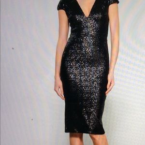 Dress The Population Black Sequin Sheath Dress